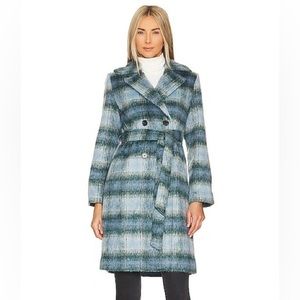 MINKPINK Sloan Coat in Navy & Multi Small